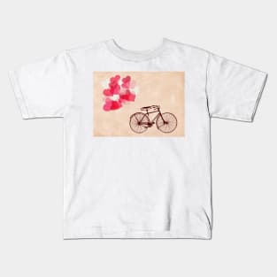 Heart-Shaped Balloons and Bicycle Kids T-Shirt